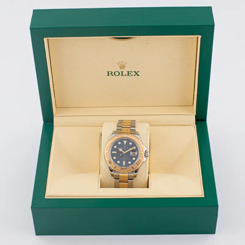 Rolex Yacht-Master Two-Tone Watch with Blue Dial and Gold Bezel