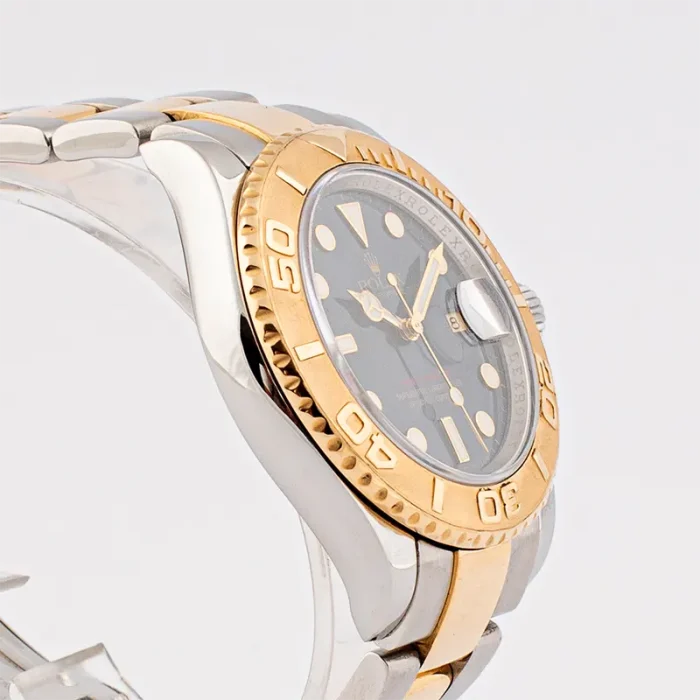 Rolex Yacht-Master Two-Tone Watch with Blue Dial and Gold Bezel